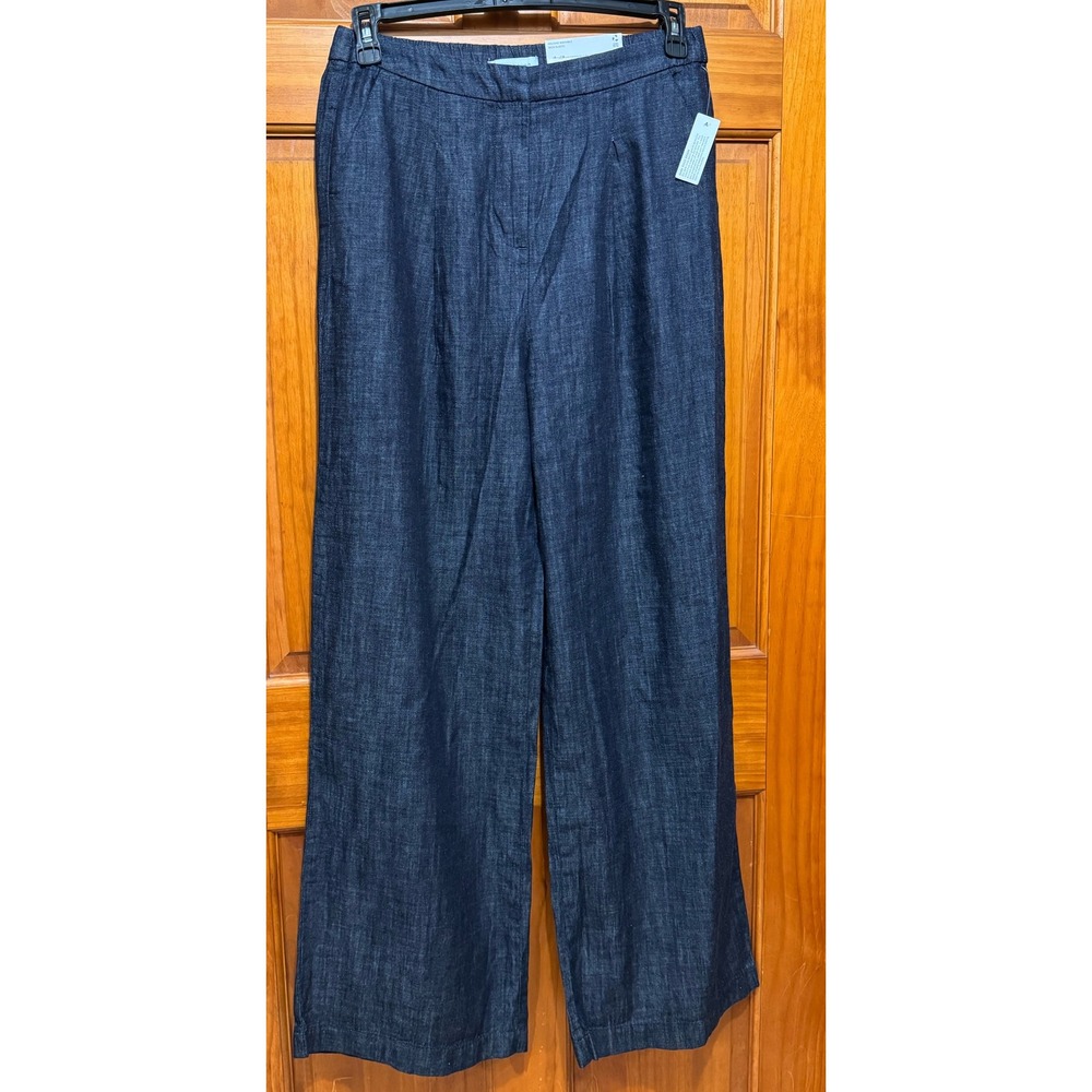 Liz Claiborne Margot Wide Leg Trousers Dark Wash High Rise Pants Size 8 NWT
